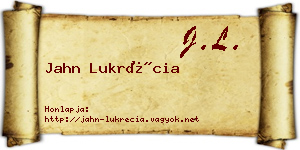 Jahn Lukrécia névjegykártya